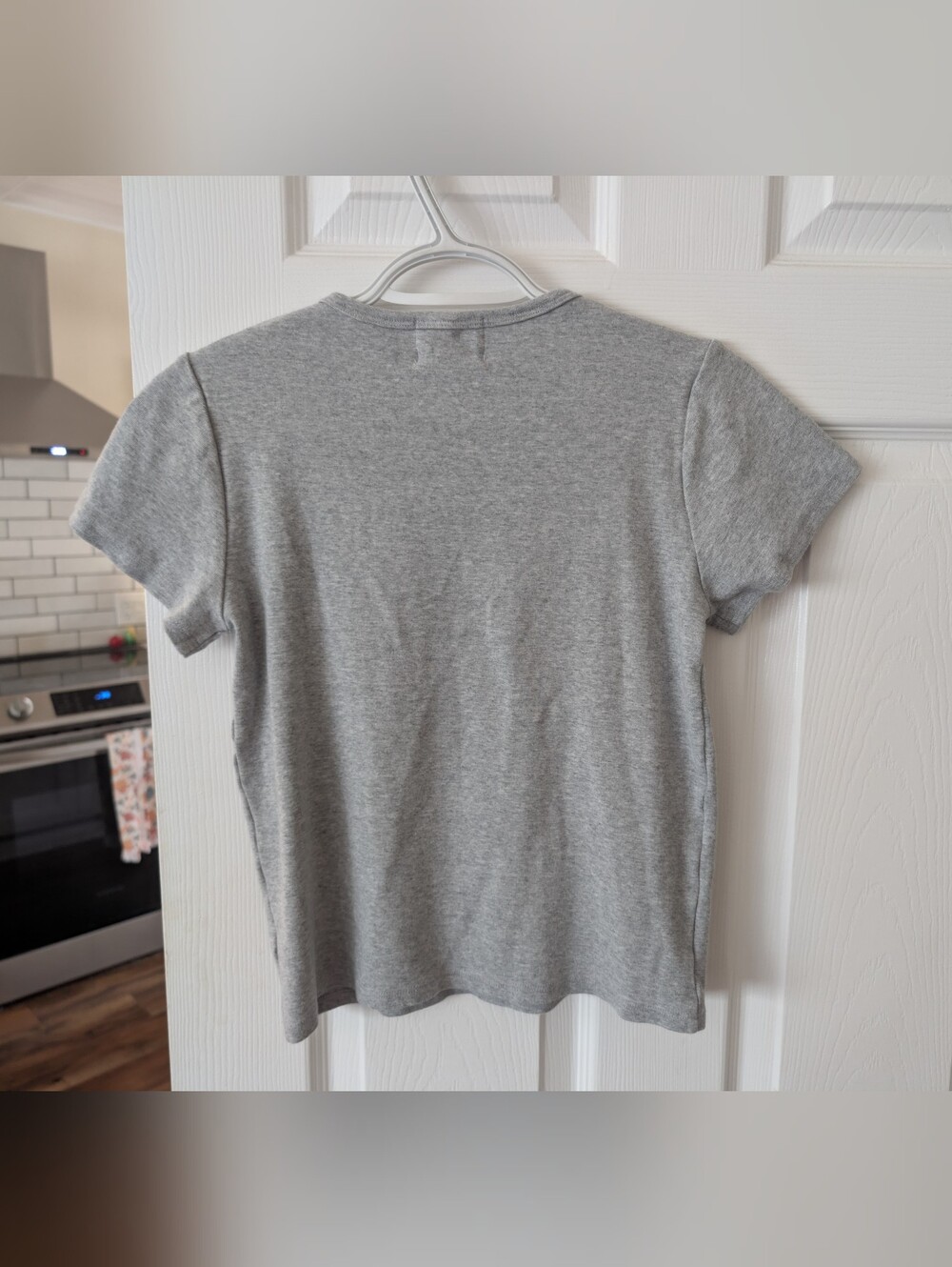 The Baby Ribbed Tee In Gray - Picture 6 of 7